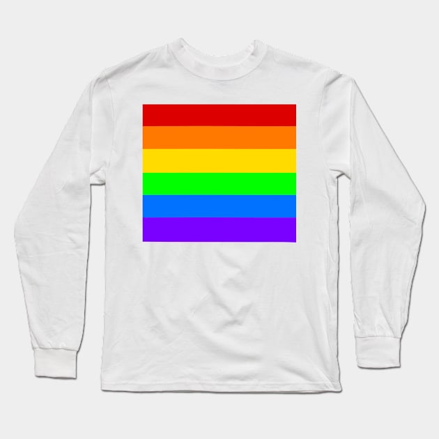 Rainbow Stripes Pride Long Sleeve T-Shirt by Orchyd